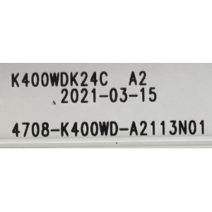 KIT DE LEDS PARA TV HISENSE (3 PZ) / NUMERO DE PARTE K400WDK24C / 4708-K400WD-A2113N01 / 471R1P79 / 110306-400C1001 / NZ-210621-4154L734 / 010530 / 217165 / PANEL K400WDK24C-MG220A1 / MODELO 40H4030F1